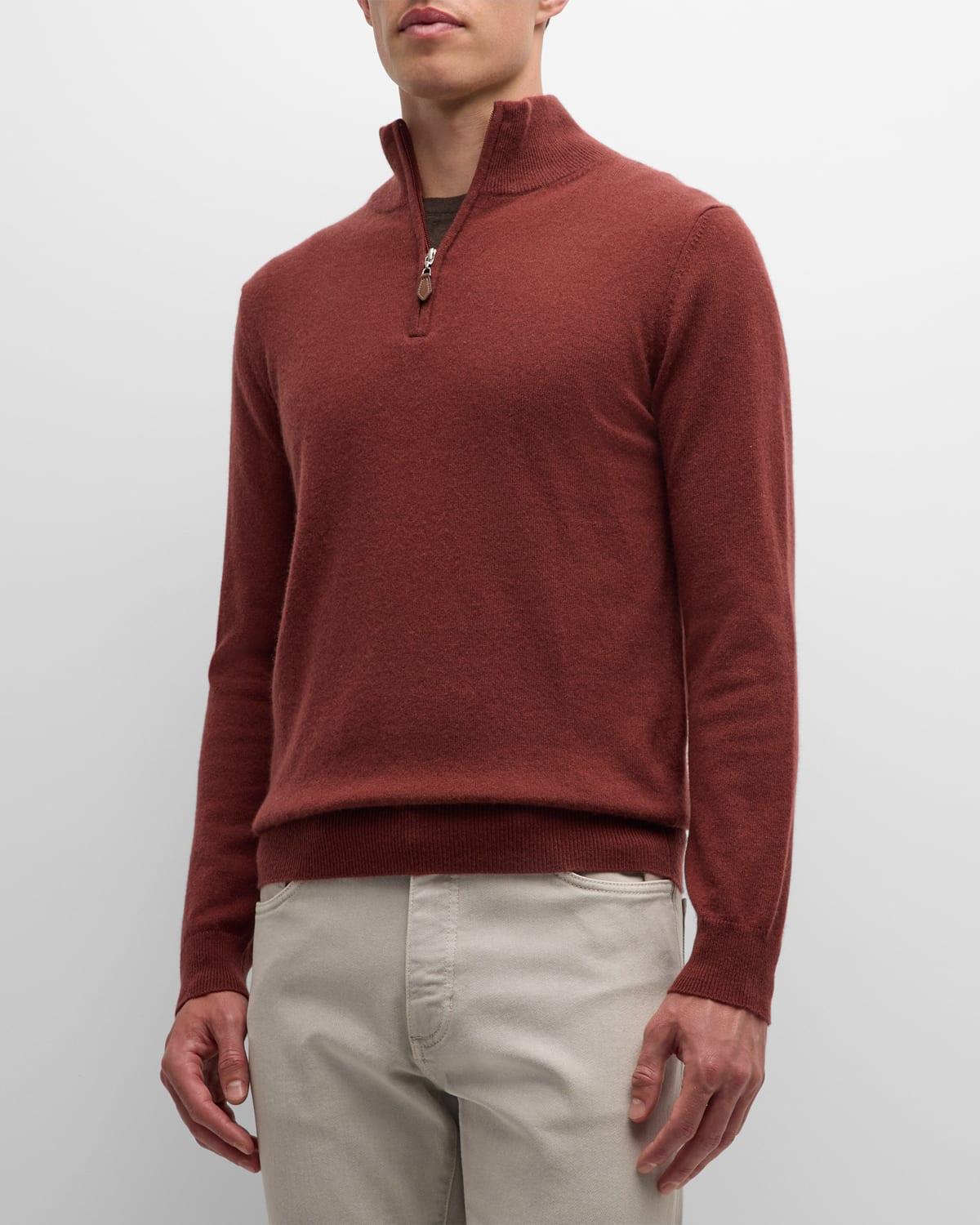 Mens Cashmere Quarter-Zip Sweater Product Image