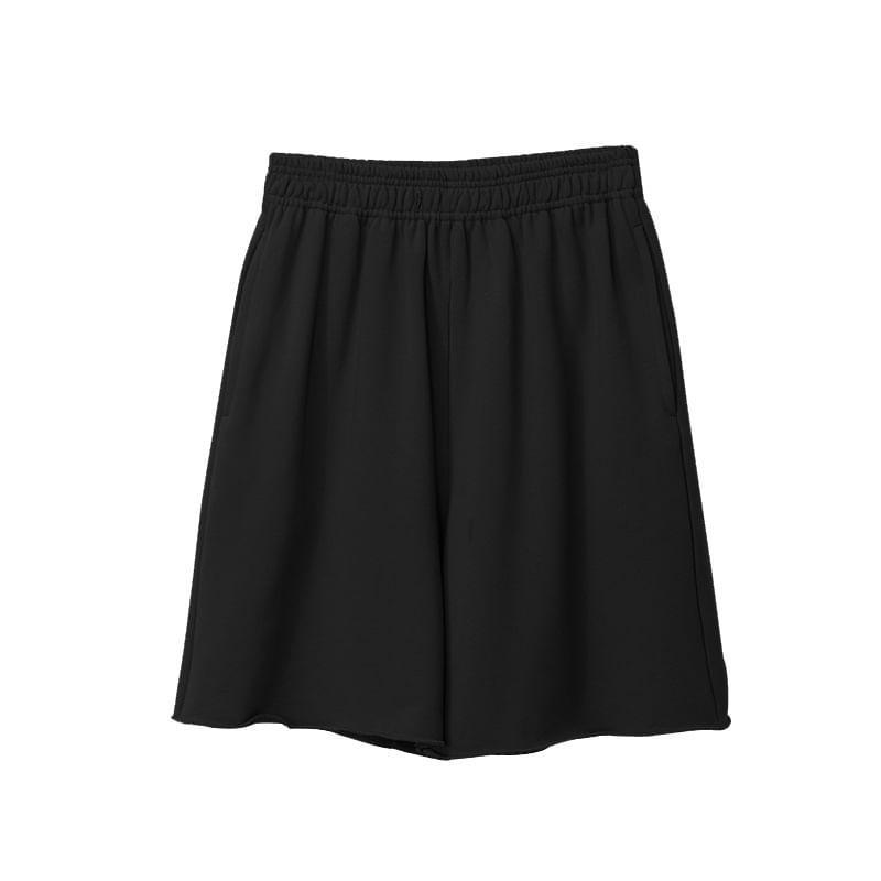 Elastic Waist Plain Shorts Product Image