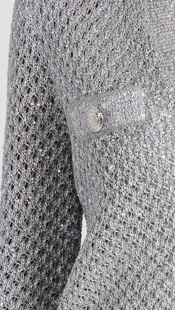 L'AGENCE Blanca Sequin Crop Cardigan | Shopbop Product Image