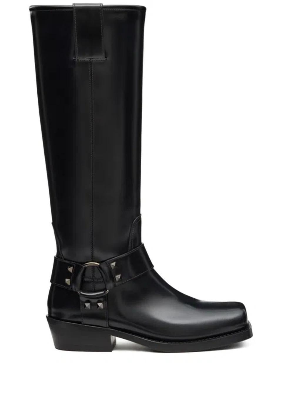 Valentino Garavani Womens Rockstud Biker Boots Product Image