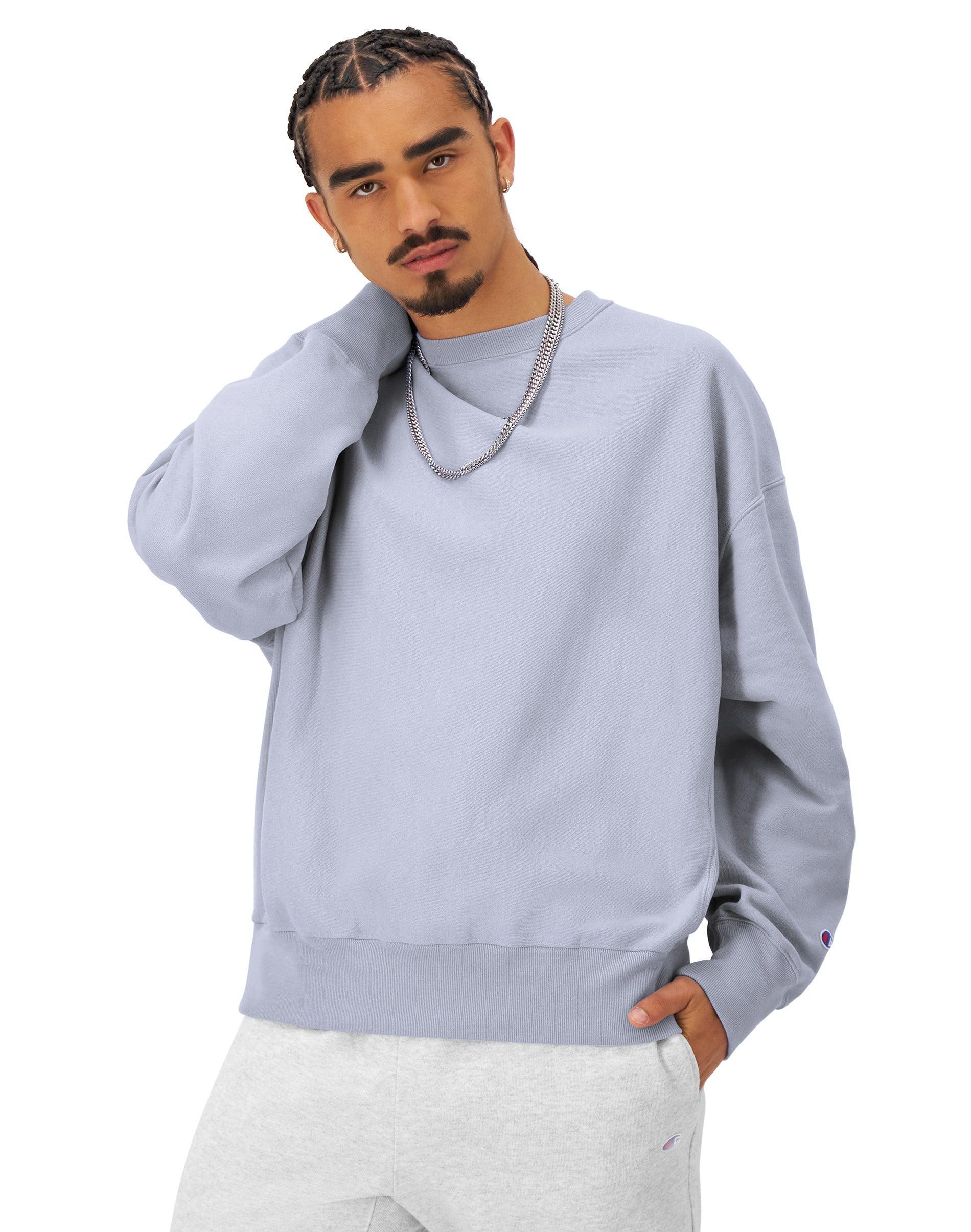 Mens Champion Reverse Weave Stadium Crewneck Sweatshirt Washed Starlet Blue XL Product Image