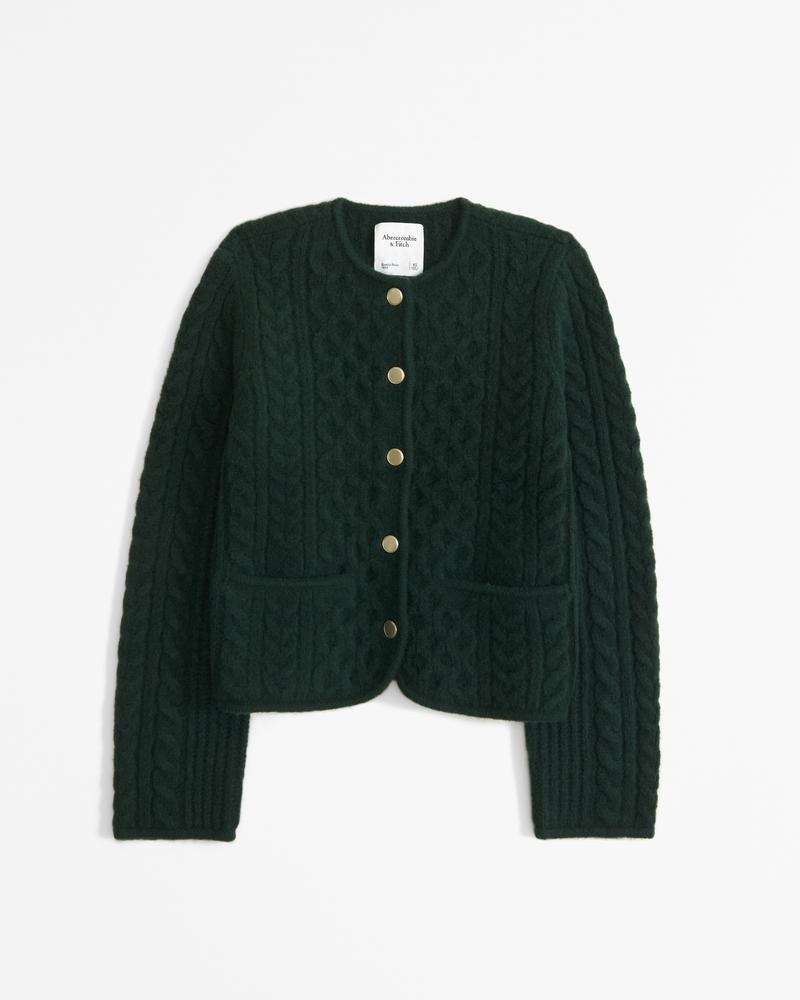 Novelty Button Cable Sweater Jacket product image