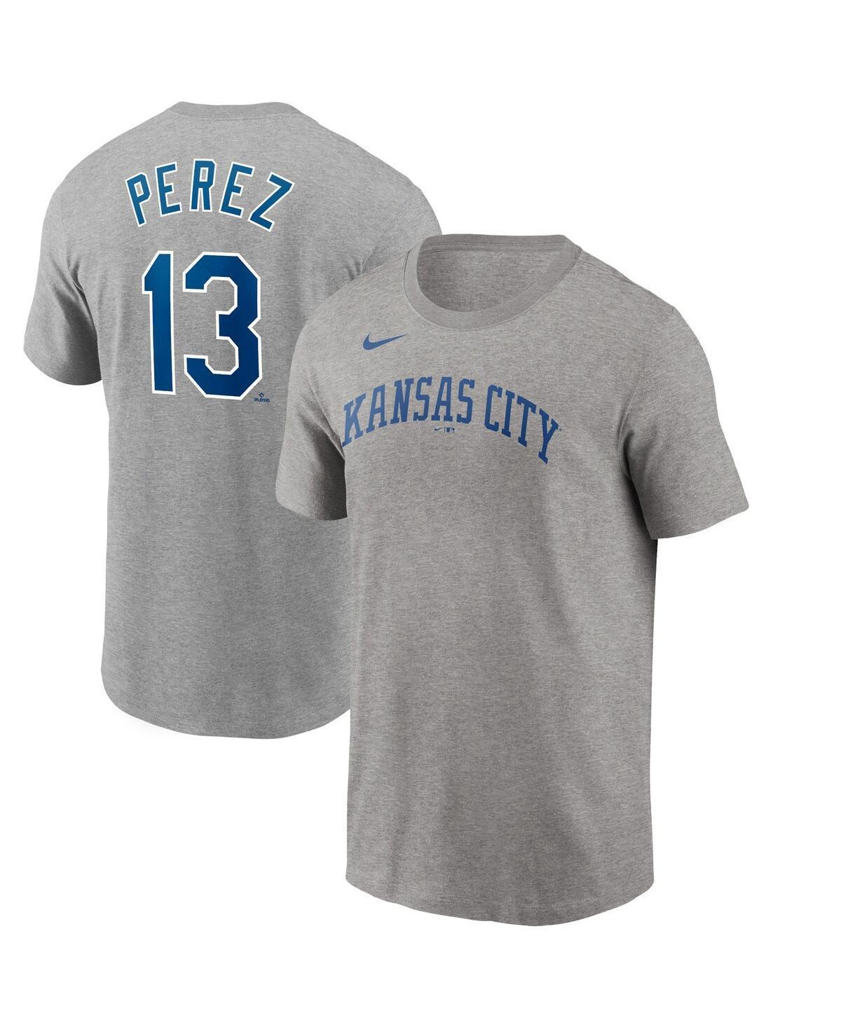 Mens Nike Gray Salvador Prez Kansas City Royals 2022 Name & Number T-Shirt Product Image