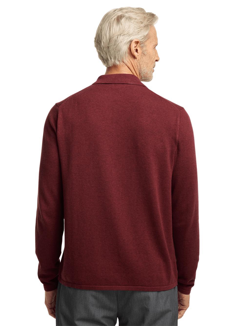 Supima Cotton Button Front Polo - Burgundy Product Image