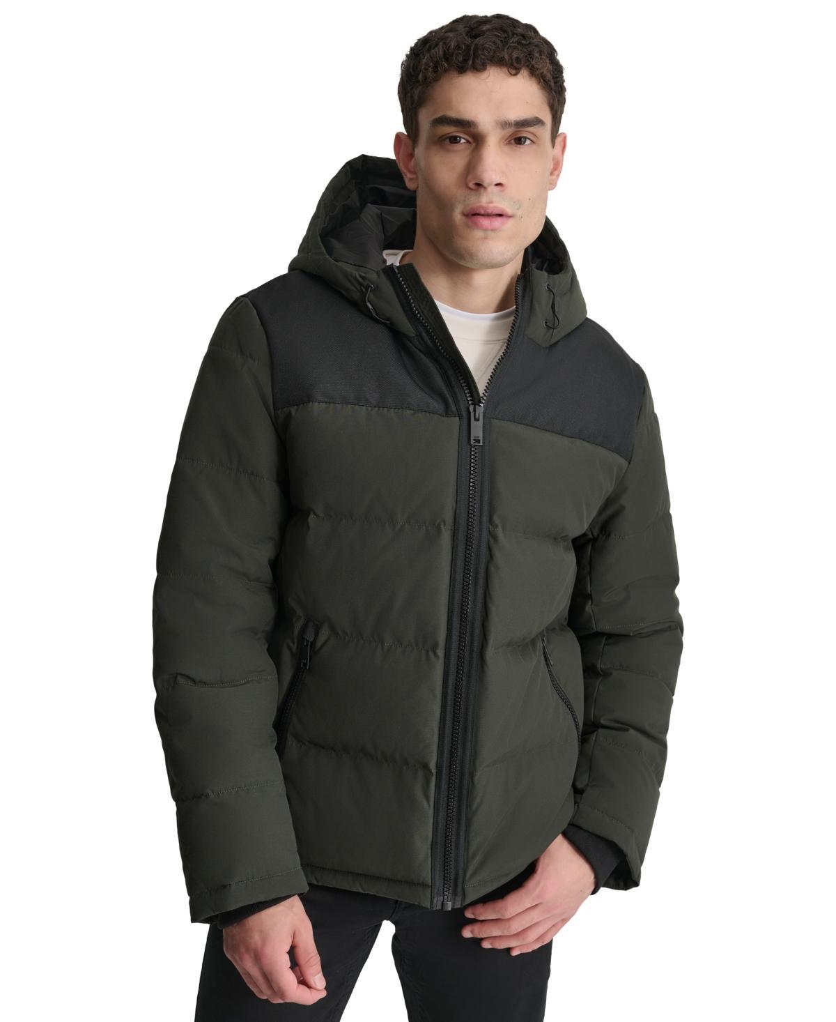 Dkny Mens Mixed-Media Puffer Coat, Created for Macys Product Image