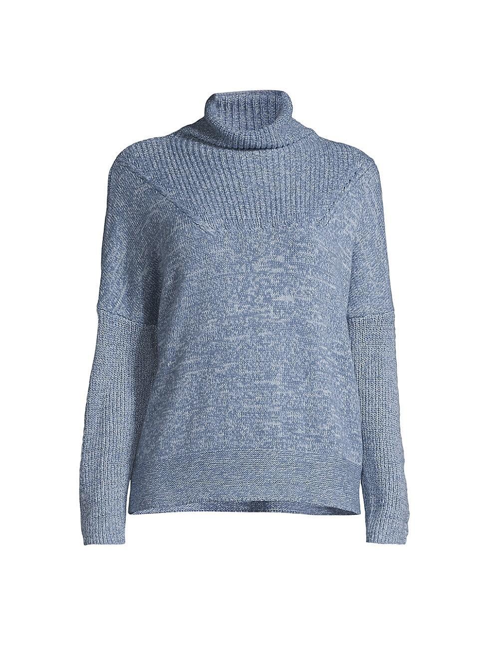 Womens Mix Stitch Mock Turtleneck Sweater Product Image