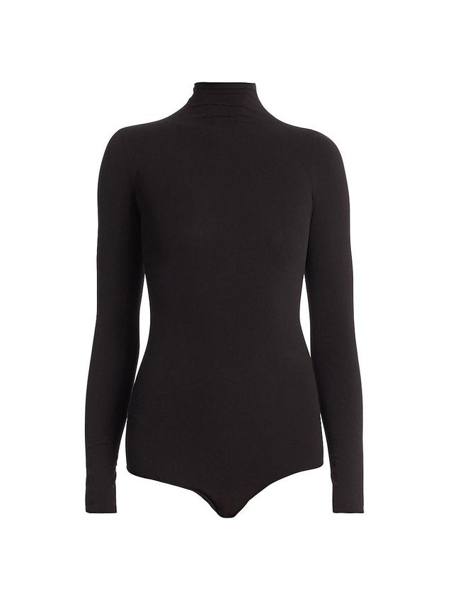 Womens Mockneck Thong Ballet Bodysuit Product Image