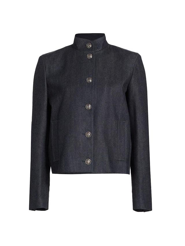 Womens Cashmere-Denim Jacket Product Image