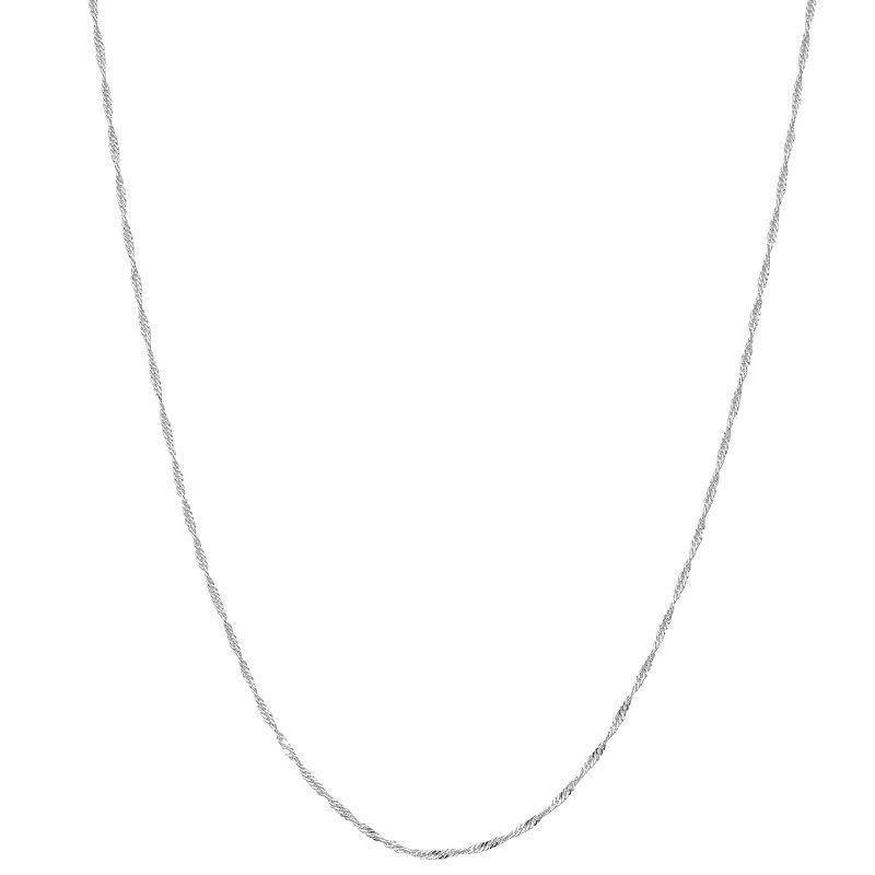 Silver Tone 24 Singapore Chain Necklace, Womens Product Image