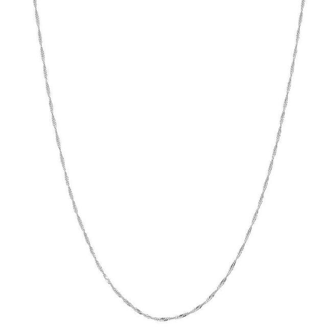 Silver Tone 24 Singapore Chain Necklace, Womens Product Image