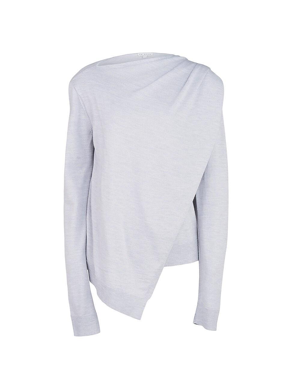 Womens Marlowe Merino Wool Asymmetric Draped Sweater Product Image