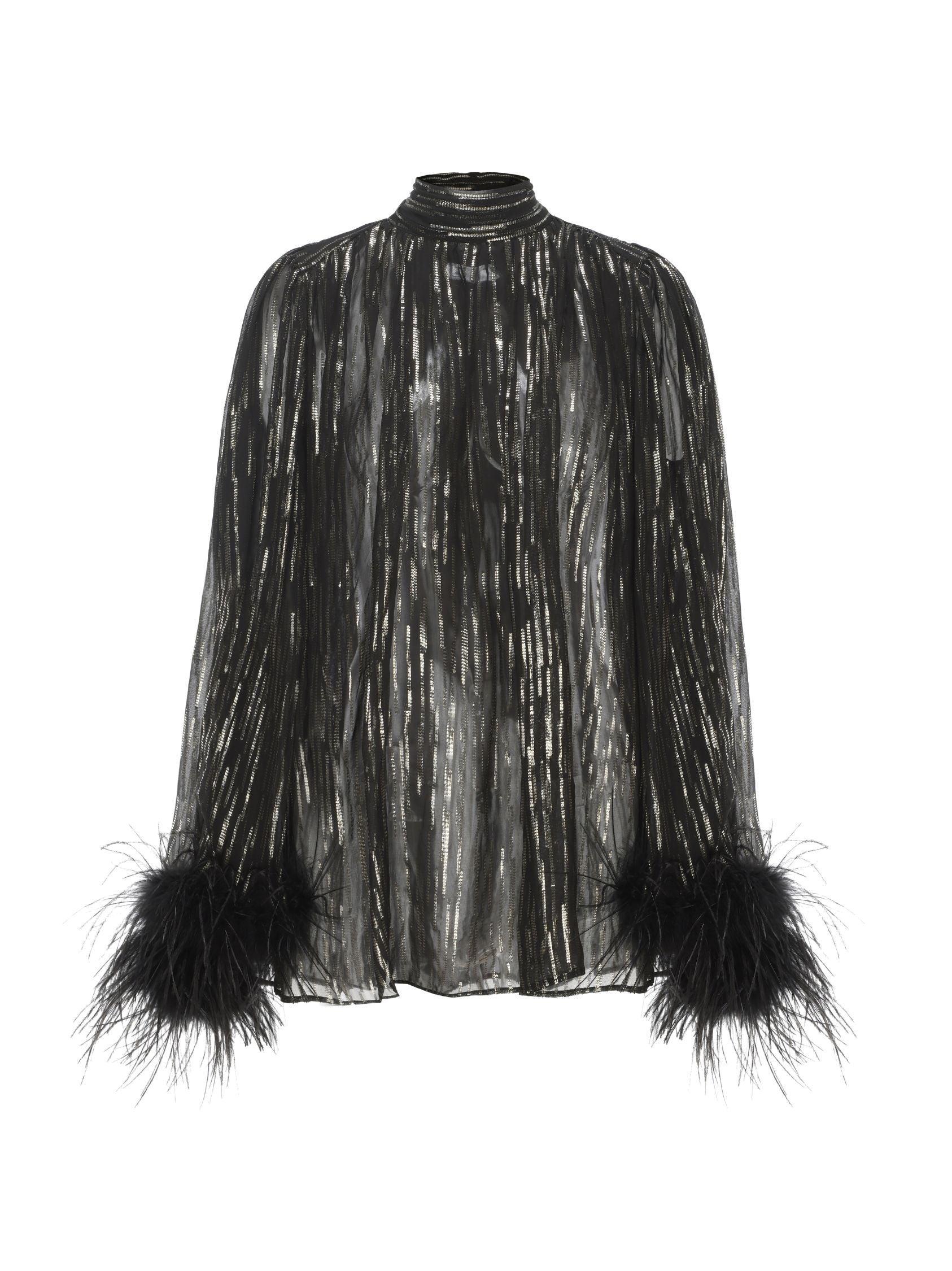 Keira Feather Top (Black) (Final Sale) Product Image