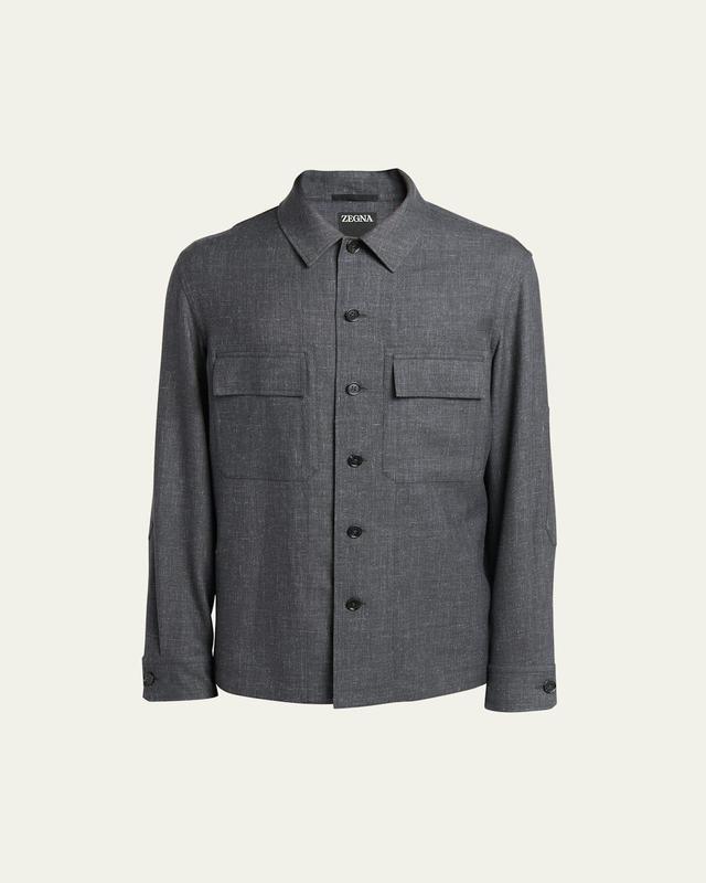 Mens Oasi Linen and Cashmere Overshirt Product Image