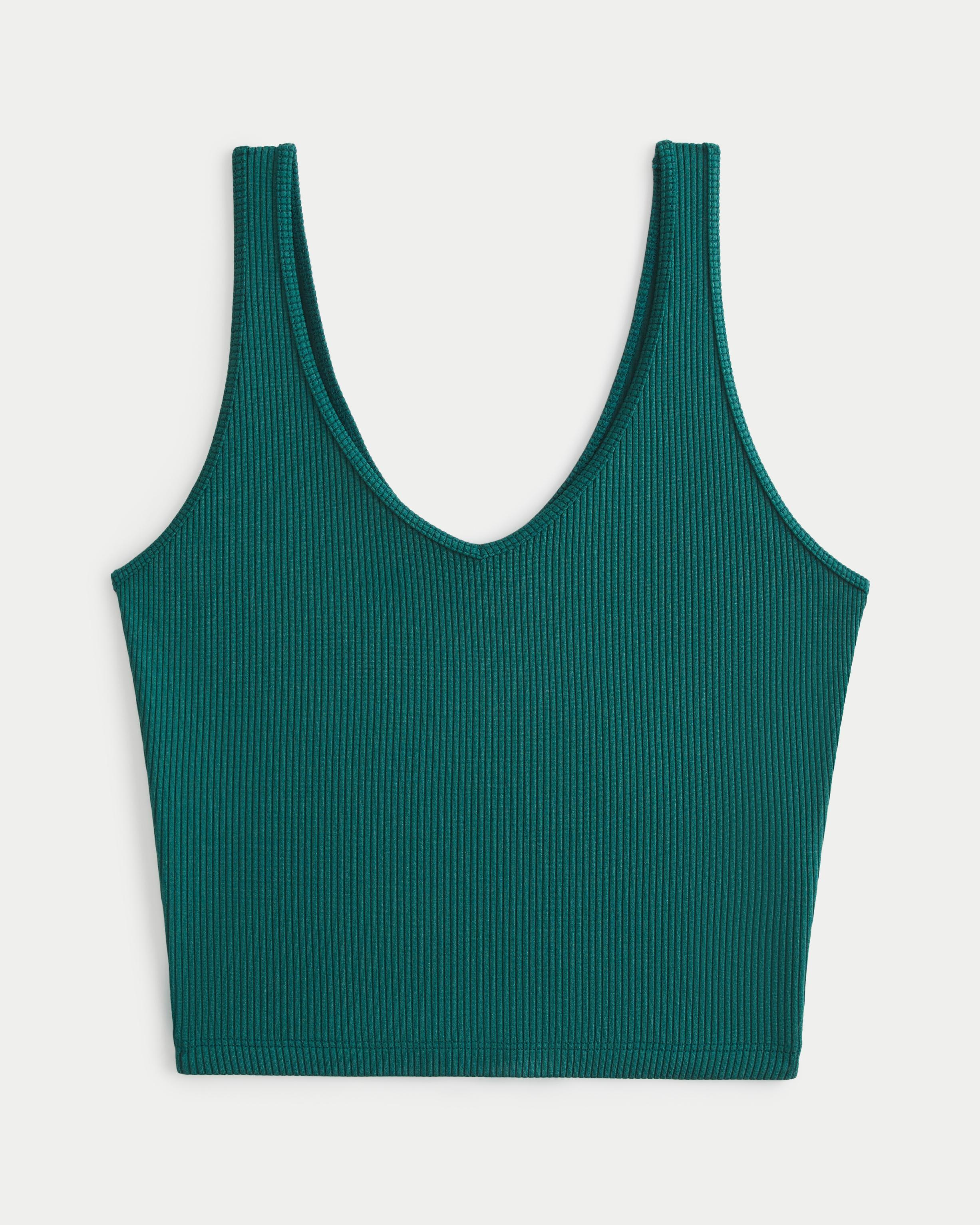 Ribbed Seamless Fabric V-Neck Tank Product Image