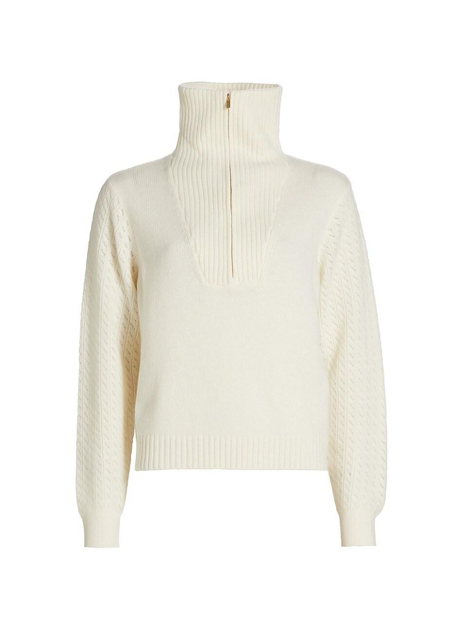 Womens Quarter-Zip Cashmere Sweater product image