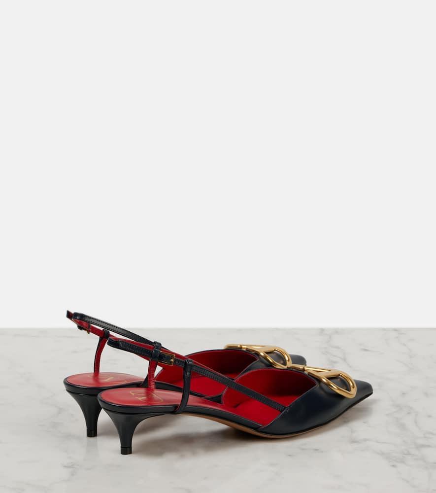 Valentino Vlogo 40 Leather Slingback Pump In Black Product Image