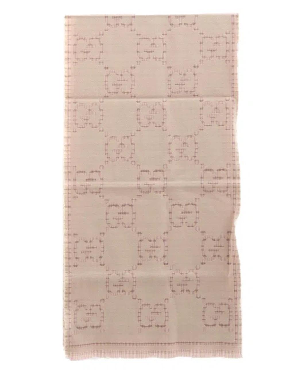 Gg Jacquard Knitted Scarf In Pink Product Image