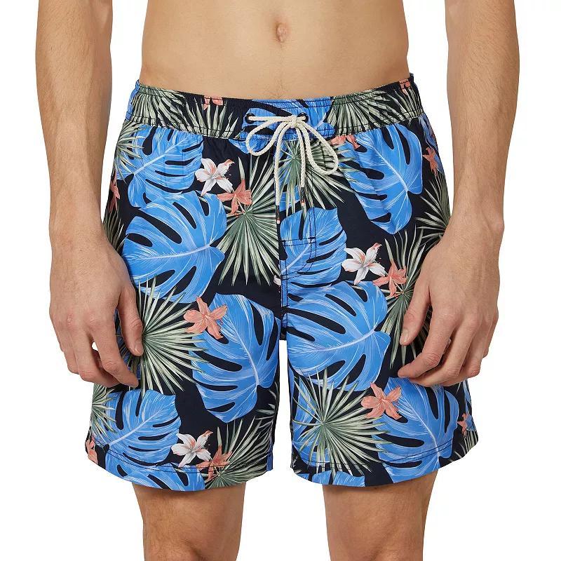 Mens Dockers 7-in. Swim Trunks Blue Fronds Product Image