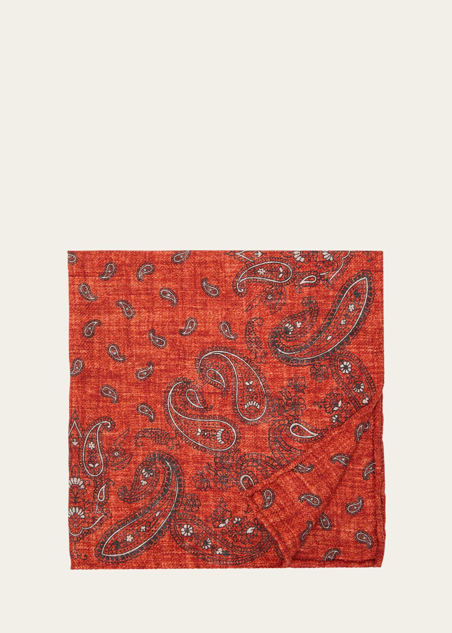 Men's Silk Paisley Pocket Square Product Image