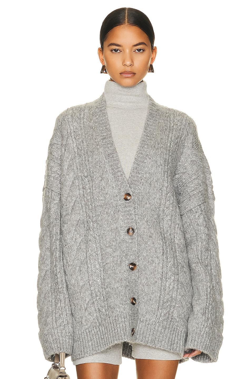 Helsa Serena Cable Cardigan in Ivory. - size M (also in L, S, XS) Product Image