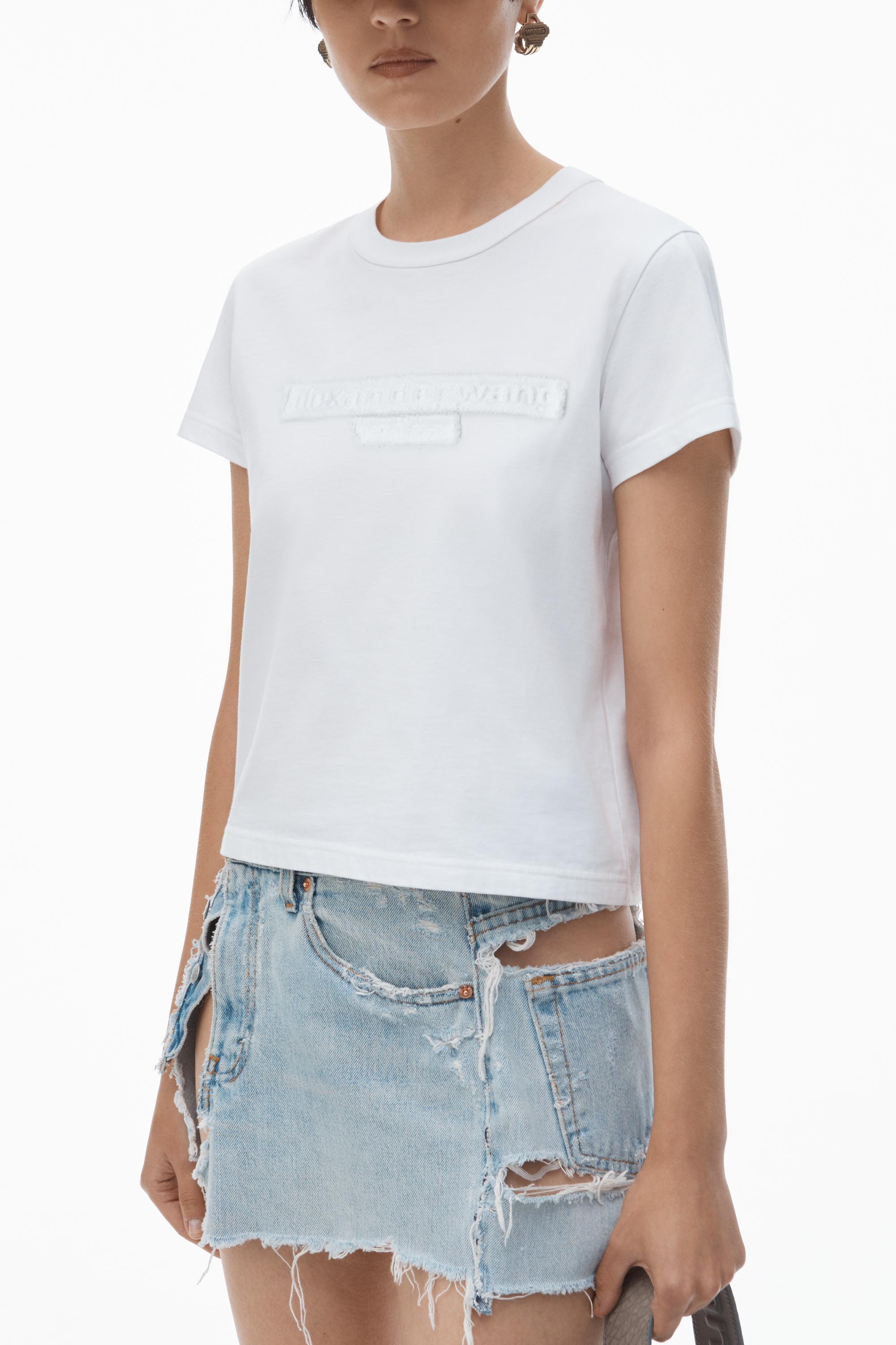 Distressed Logo Shrunken Tee In Cotton Jersey Product Image