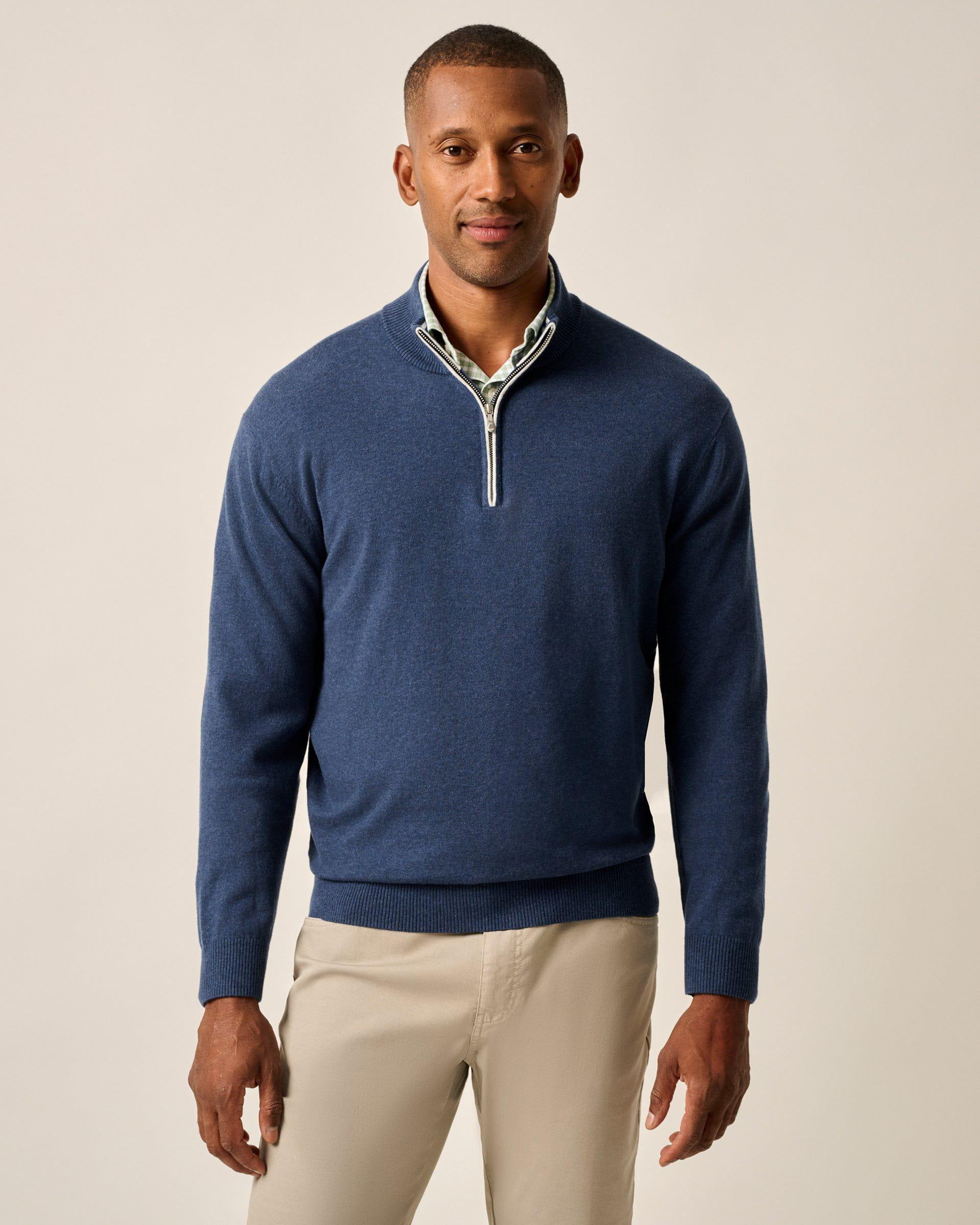 Desmond Plaited Cotton Blend 1/4 Zip Pullover Male Product Image