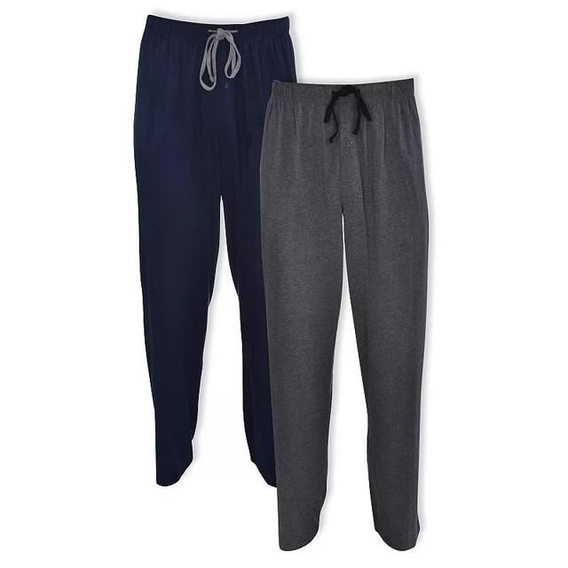 Hanes Mens Big and Tall Knit Sleep Pants, Pack of 2 - Navy Product Image