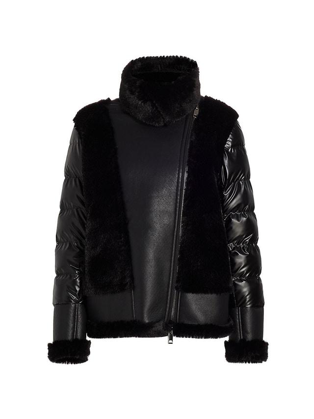 Womens Evelynn Mixed-Media Puffer Coat Product Image