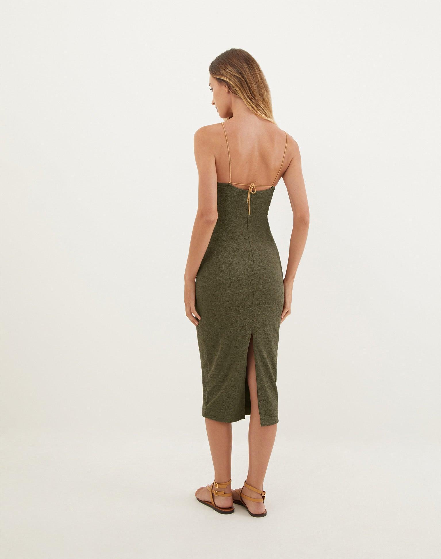 Firenze Adalia Detail Midi Dress - Evergreen Product Image