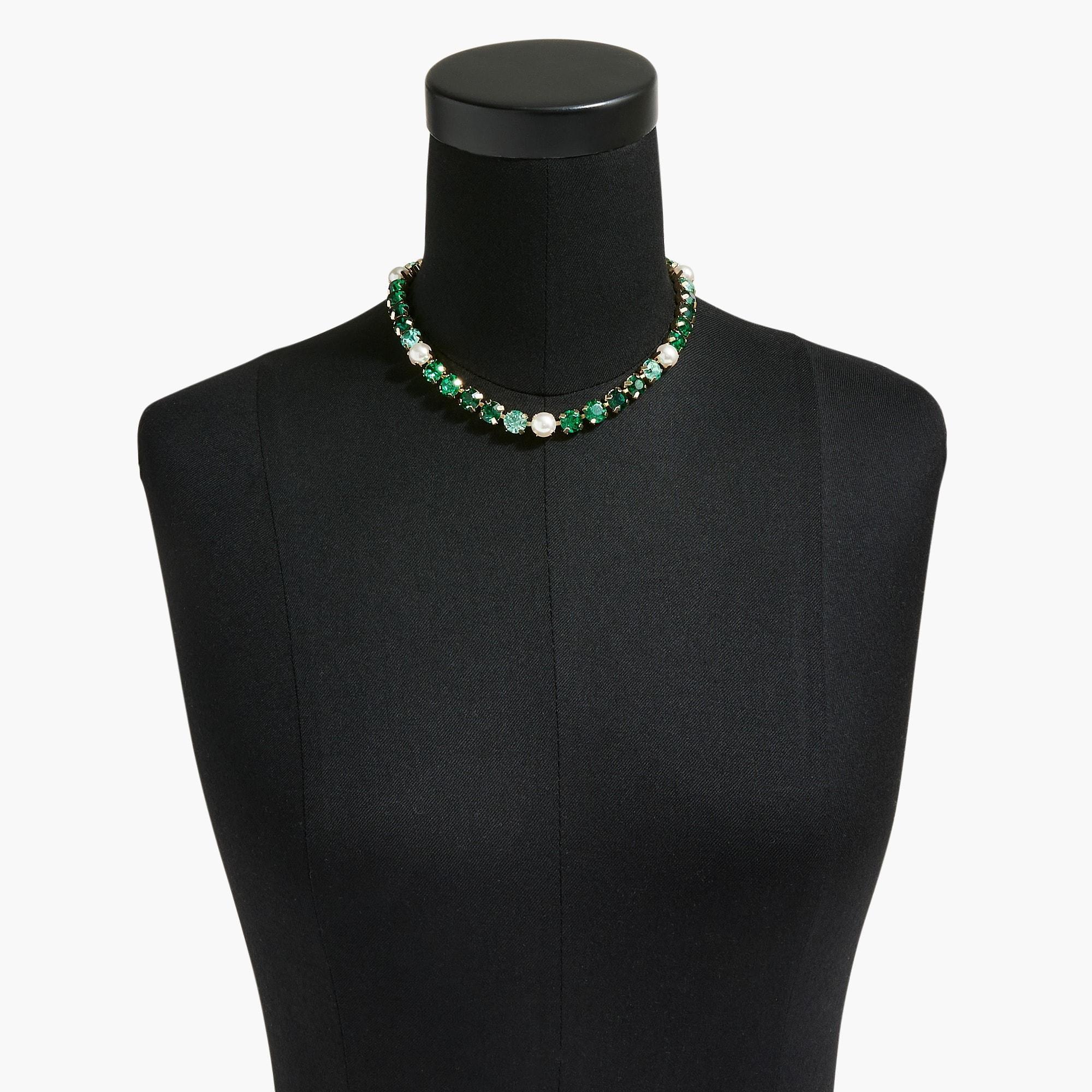 Crystal and pearl statement necklace Product Image