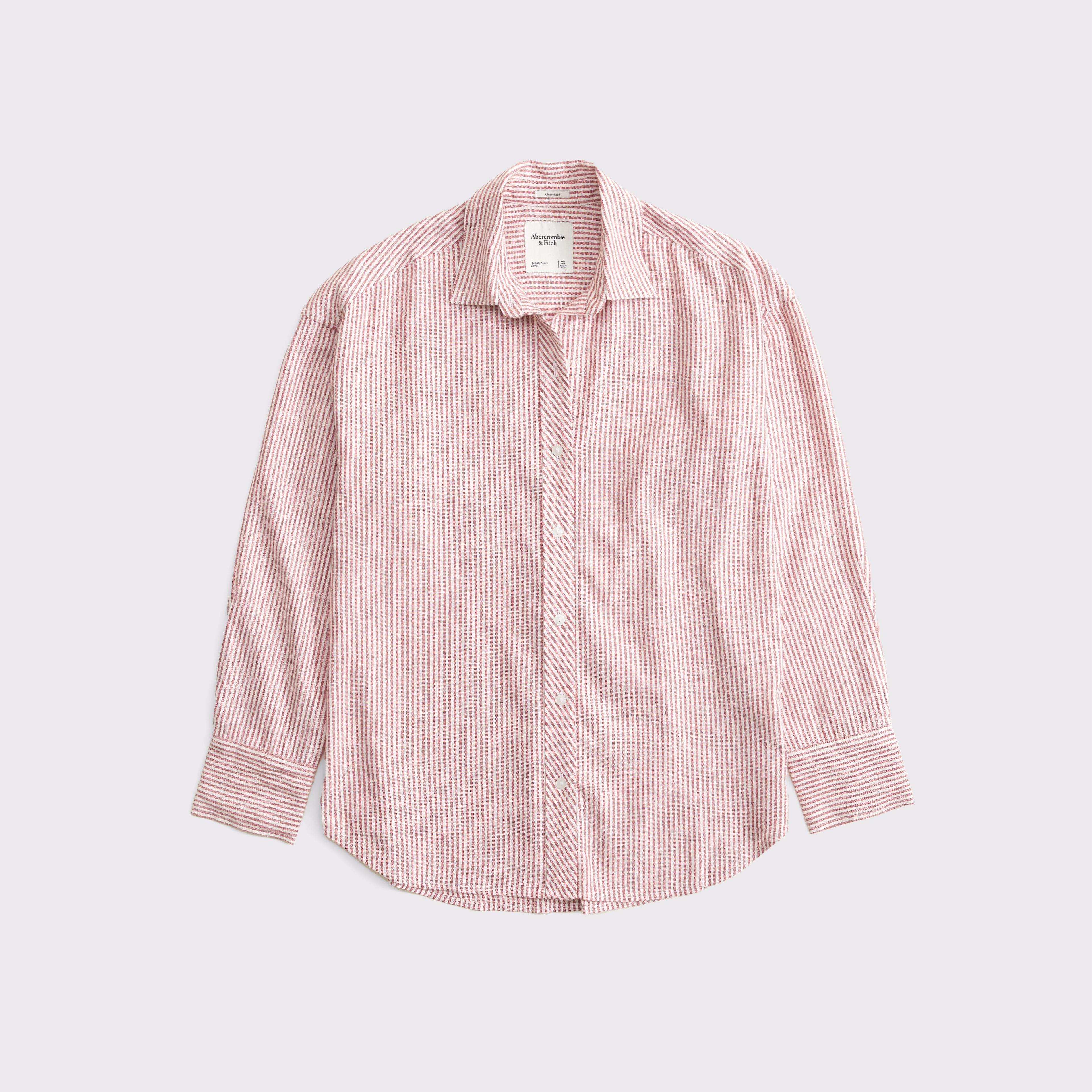 Oversized Linen-Blend Shirt Product Image