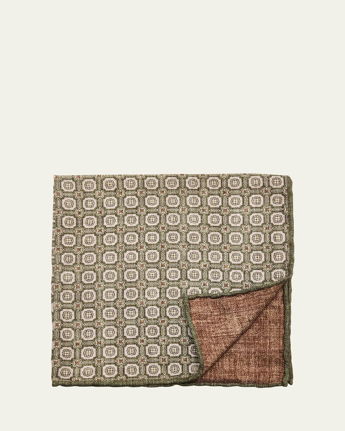 Men's Silk Geometric Pocket Square Product Image