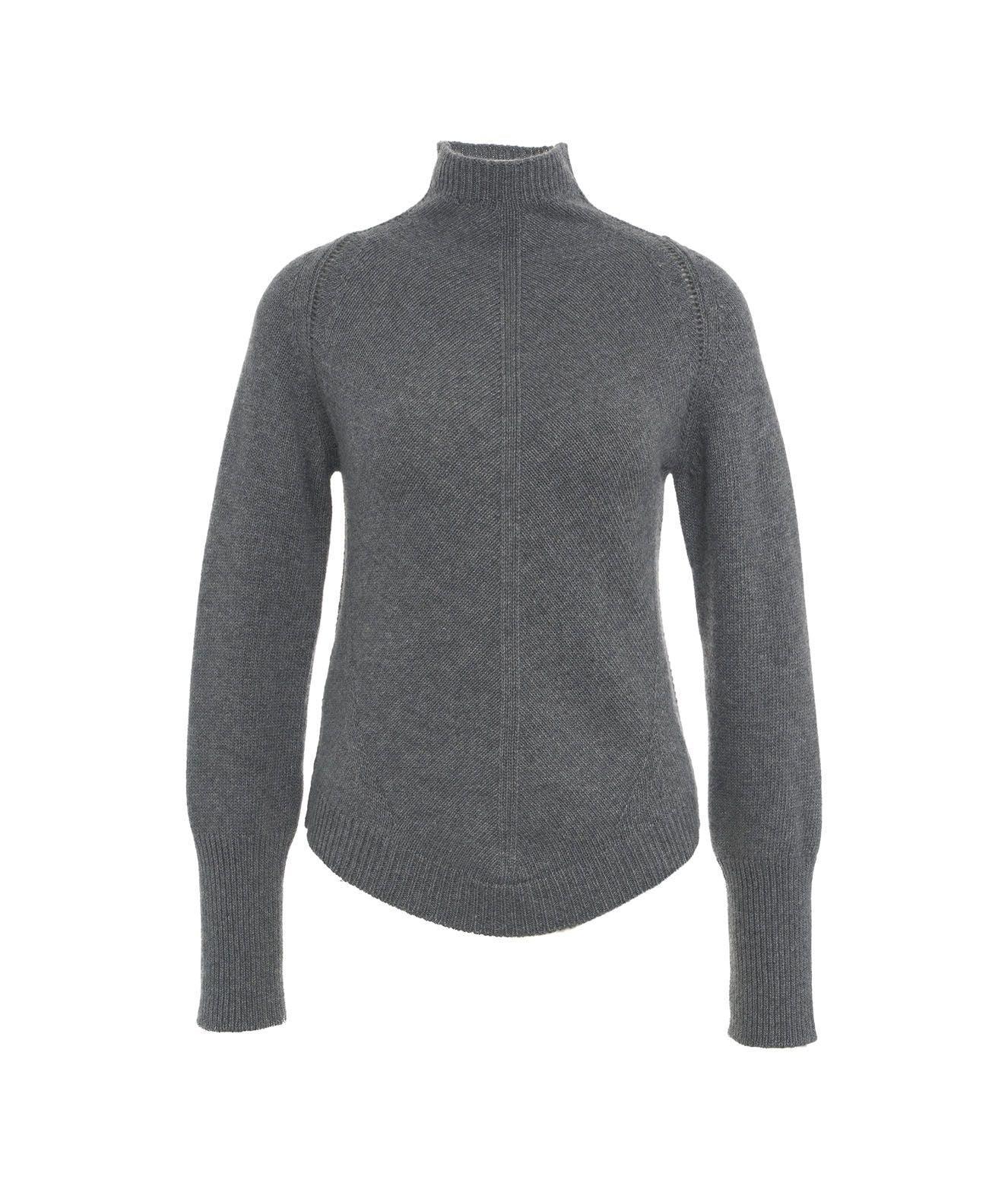 Knitted sweater with stand-up collar Product Image