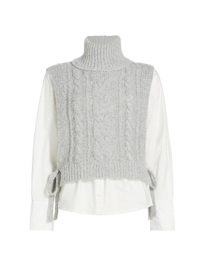 Womens Waverly Cotton Cable-Knit Sweater Shirt Product Image