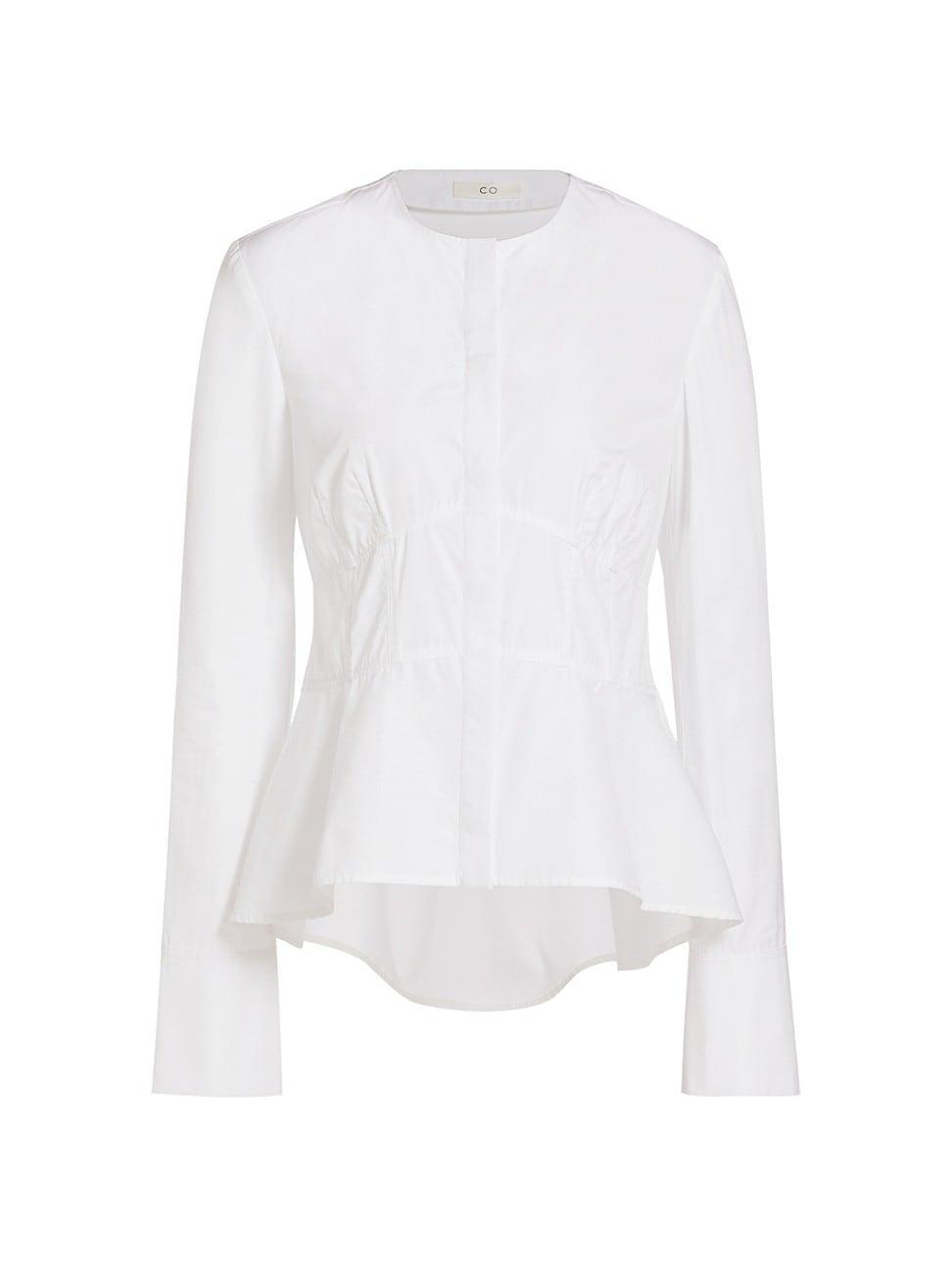 Womens Cotton Peplem-Hem Shirt product image