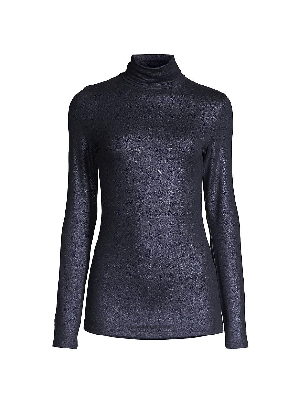 Womens Soft Touch Metallic Turtleneck Product Image