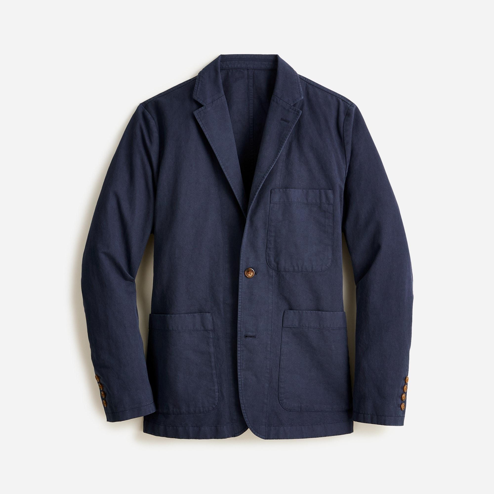 Garment-dyed cotton-linen chino suit jacket Product Image