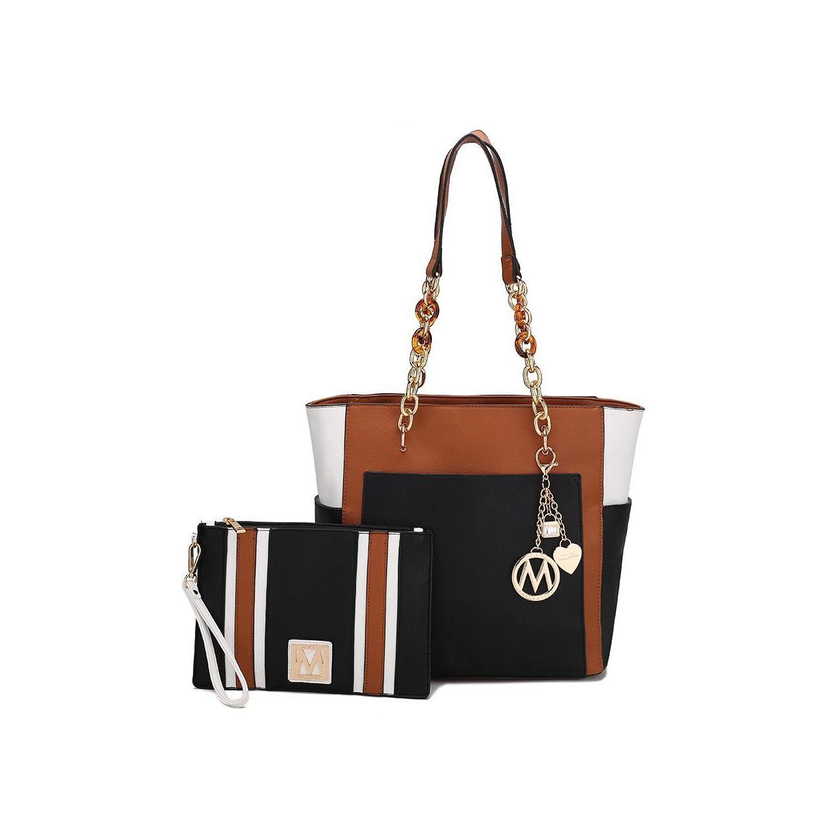 Mkf Collection Rochelle Color Block Women s Tote Bag with Wristlet by Mia K Product Image