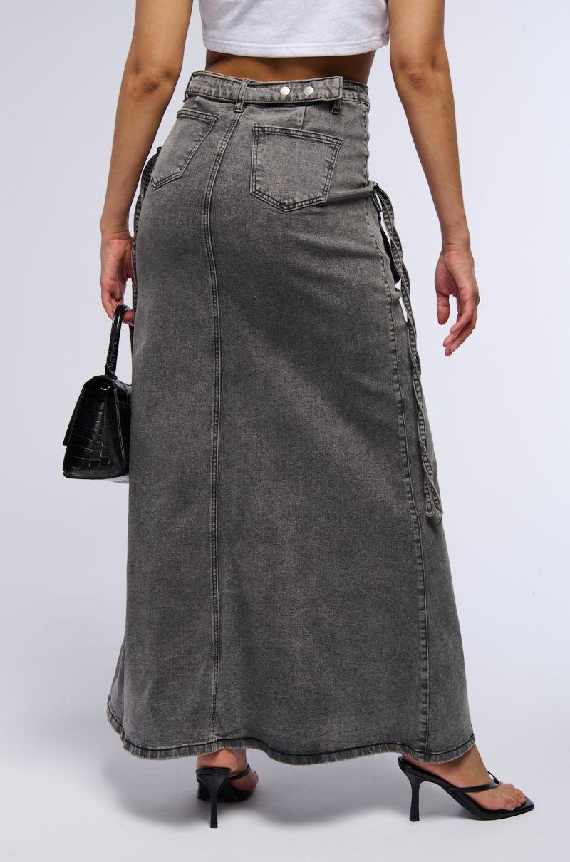 LOVE HATE THING DENIM MAXI SKIRT Product Image