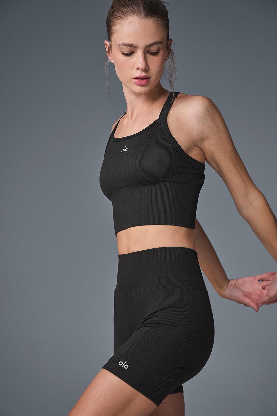 Seamless Ribbed Favorite Bra Tank - Black Female Product Image