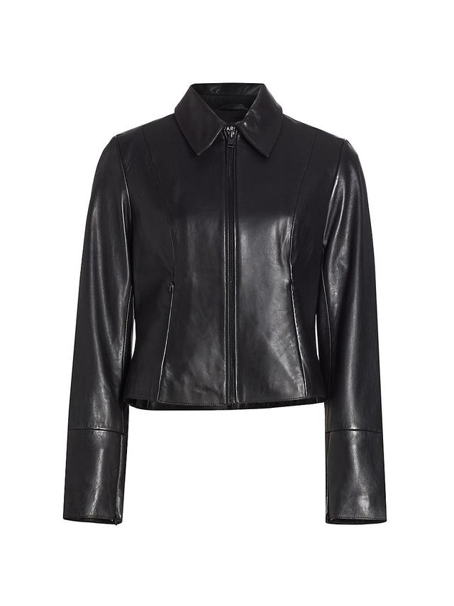 Womens Oceana Fitted Leather Jacket Product Image