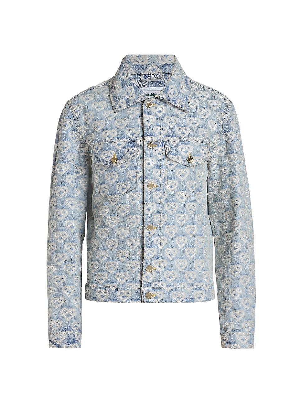 Mens Jacquard Logo Denim Jacket Product Image