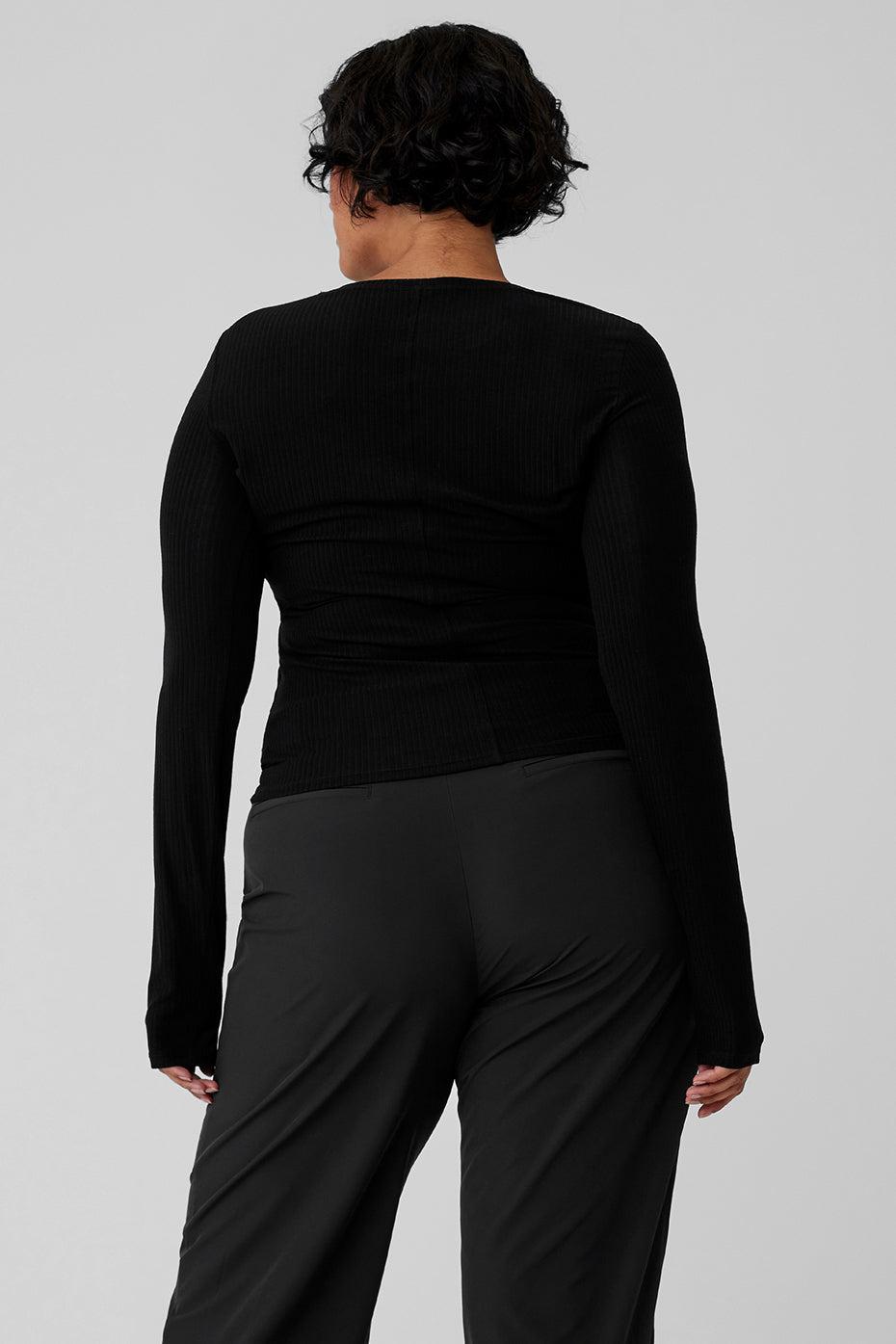 Ribbed Sea Coast Long Sleeve - Black Female Product Image