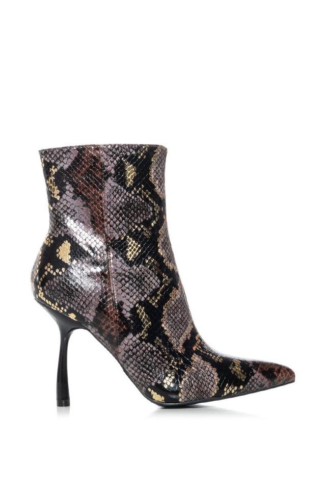 AZALEA WANG ALCMENE SNAKESKIN BOOTIE IN MULTI Product Image