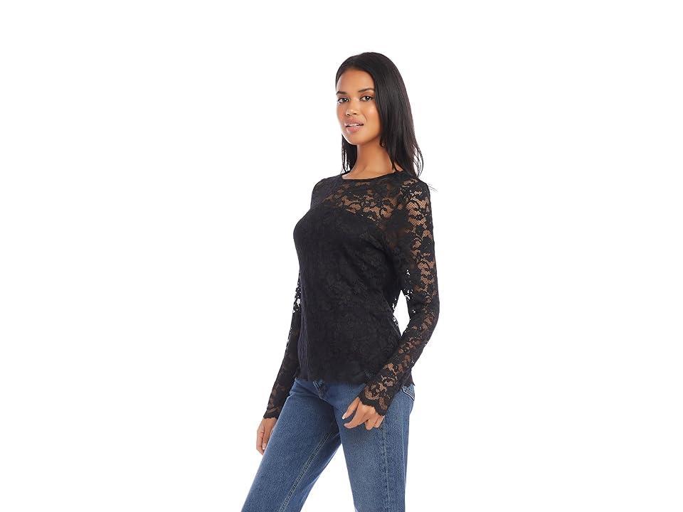 Karen Kane Scalloped Hem Lace Top Women's Clothing Product Image