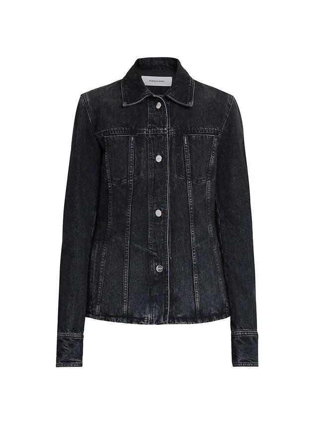 Womens Tailored Denim Jacket Product Image