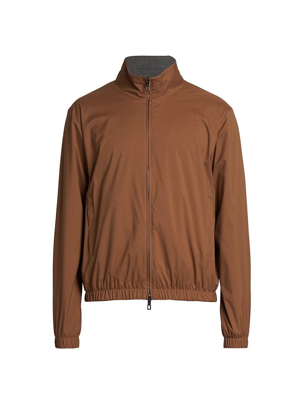 Mens Nylon Zip-Up Bomber Jacket Product Image