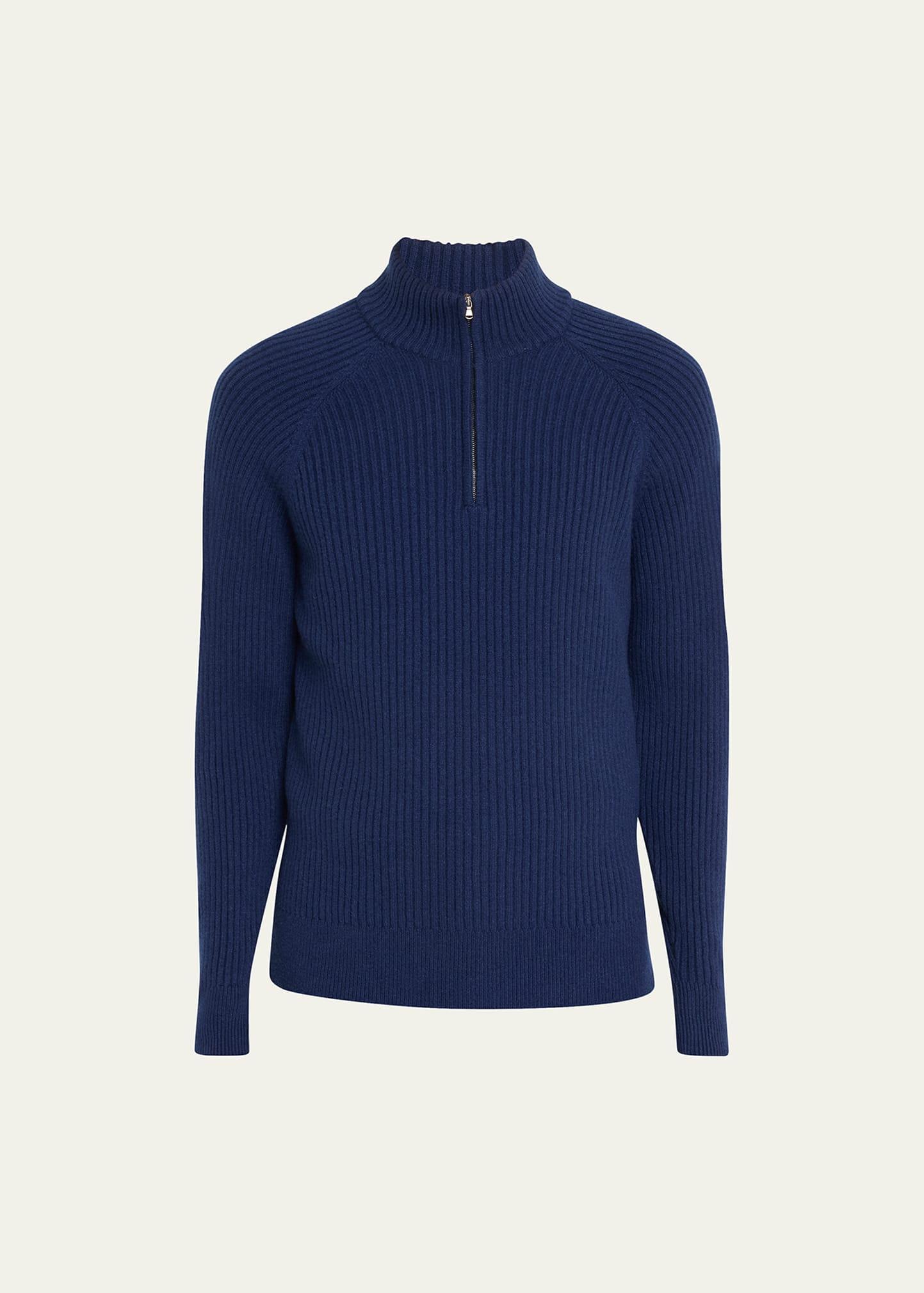 Mens 7-Gauge Ribbed Cashmere Sweater Product Image