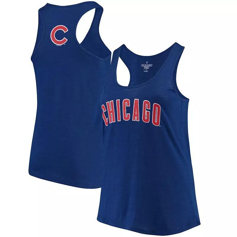 Womens Royal Chicago Cubs Swing For The Fences Racerback Tank Top Product Image