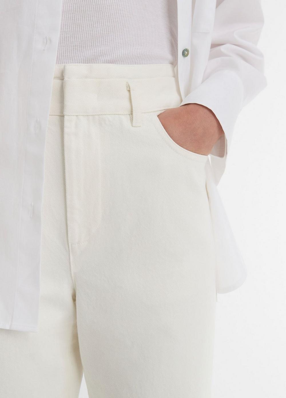 Cotton Double-Waistband Mid-Rise Trouser Product Image